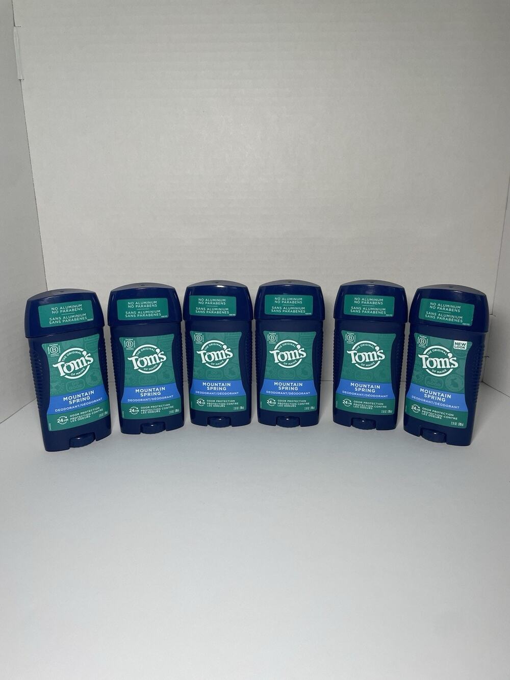 Tom's of Maine Natural Deodorant for Men, Mountain Spring, 2.8 oz. Lot Of 6